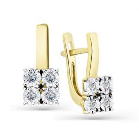 Серьги из комбинированного золота Мастер Бриллиант 20M2-508383-00-00 с бриллиантом 20M2-508383-00-00 фото