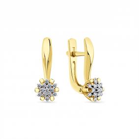 Серьги из комбинированного золота Мастер Бриллиант 20M2-509238-00-70 с бриллиантом 20M2-509238-00-70 фото