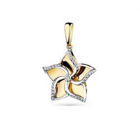 Подвеска из комбинированного золота Мастер Бриллиант 20M3-530040-00-00 с бриллиантом 20M3-530040-00-00 фото