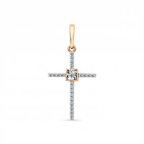 Подвеска из комбинированного золота Мастер Бриллиант 20M8-480375-00-00 с бриллиантом 20M8-480375-00-00 фото