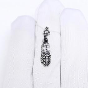 Подвеска из черненого серебра Башмачок Спиридона Высоковы 585 с фианитом 21-000005-105110 21-000005-105110 фото