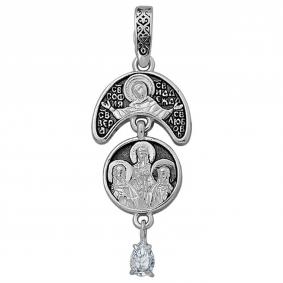 Подвеска из черненого серебра Вера, Надежда, Любовь, София Высоковы 585 с фианитом 21-000840-105110 21-000840-105110 фото