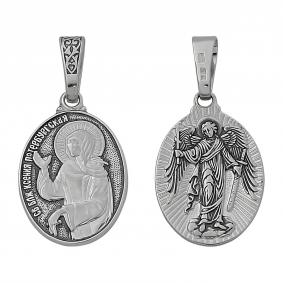 Подвеска-иконка Ксения Петербургская из черненого серебра Высоковы 585 21-001009-115000 21-001009-115000 фото