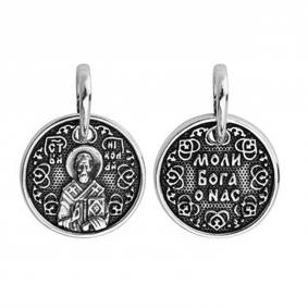 Подвеска-иконка из черненого серебра Святитель Николай Чудотворец Высоковы 585 21-002064-105000 21-002064-105000 фото