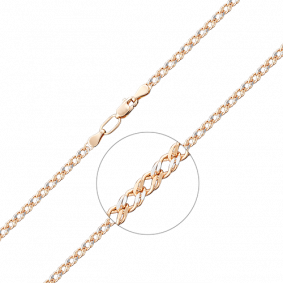 Цепь плетение Двойной Ромб из комбинированного золота Platina 21-0303-050-1111-17 21-0303-050-1111-17 фото