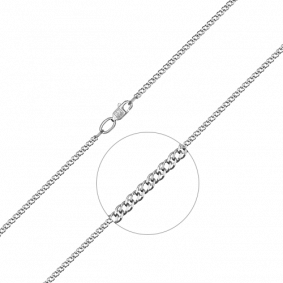 Цепь плетение Двойной Ромб из белого золота Platina 21-0311-030-1120-17 21-0311-030-1120-17 фото