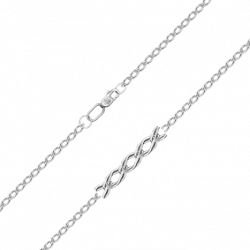 Цепь плетение Двойной Ромб из белого золота Platina 21-0311-040-1120-17 21-0311-040-1120-17 фото