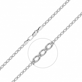 Цепь плетение Двойной Ромб из белого золота Platina 21-0311-045-1120-17 21-0311-045-1120-17 фото