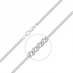 Цепь плетение Двойной Ромб из белого золота Platina 21-0311-050-1120-17 21-0311-050-1120-17 фото