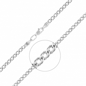 Цепь плетение Двойной Ромб из белого золота Platina 21-0311-060-1120-17 21-0311-060-1120-17 фото