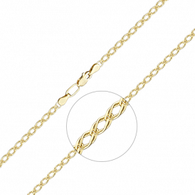 Цепь плетение Двойной Ромб из лимонного золота Platina 21-0313-045-1130-17 21-0313-045-1130-17 фото
