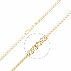 Цепь плетение Двойной Ромб из лимонного золота Platina 21-0313-050-1130-17 21-0313-050-1130-17 фото