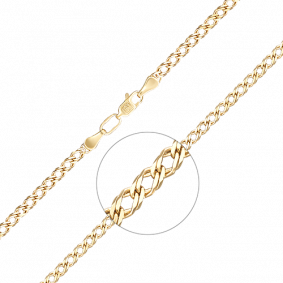 Цепь плетение Двойной Ромб из лимонного золота Platina 21-0313-060-1130-17 21-0313-060-1130-17 фото