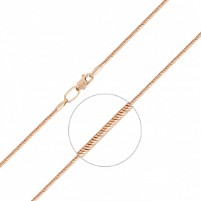 Золотая цепь плетение Снейк (Тонда) Platina 21-1009-040-1110-17 21-1009-040-1110-17 фото