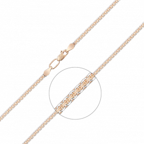 Цепь плетение Бисмарк из комбинированного золота Platina 21-2003-040-1111-17 21-2003-040-1111-17 фото