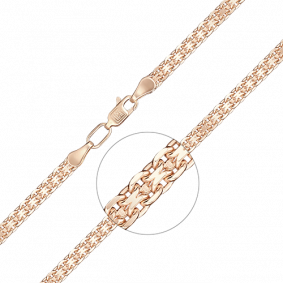 Золотая цепь плетение Бисмарк Platina 21-2003-100-1110-17 21-2003-100-1110-17 фото