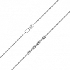 Цепь плетение Кордовая из белого золота Platina 21-2202-030-1120-17 21-2202-030-1120-17 фото