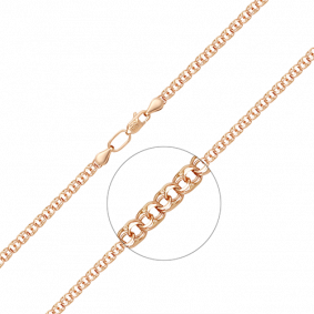 Золотая цепь плетение Бисмарк Platina 21-2703-040-1110-19 21-2703-040-1110-19 фото