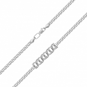 Цепь плетение Бисмарк из белого золота Platina 21-2711-040-1120-19 21-2711-040-1120-19 фото