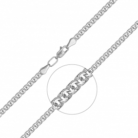 Цепь плетение Бисмарк из белого золота Platina 21-2711-050-1120-19 21-2711-050-1120-19 фото