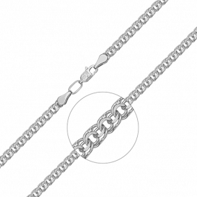 Цепь плетение Бисмарк из белого золота Platina 21-2711-060-1120-19 21-2711-060-1120-19 фото