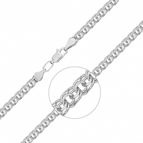 Цепь плетение Бисмарк из белого золота Platina 21-2711-070-1120-19 21-2711-070-1120-19 фото