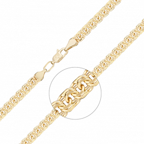 Цепь плетение Бисмарк из лимонного золота Platina 21-2713-080-1130-19 21-2713-080-1130-19 фото