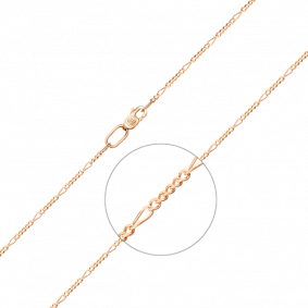 Золотая цепь плетение Фигаро Platina 21-3903-040-1110-17 21-3903-040-1110-17 фото