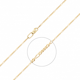 Цепь плетение Фигаро из лимонного золота Platina 21-3913-040-1130-17 21-3913-040-1130-17 фото