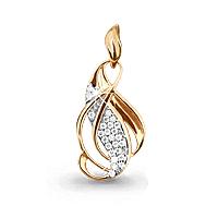 Золотая подвеска AQUAMARINE 21007А с фианитом 21007А фото