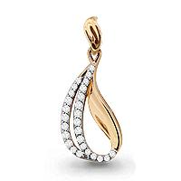 Золотая подвеска AQUAMARINE 21022А с фианитом 21022А фото