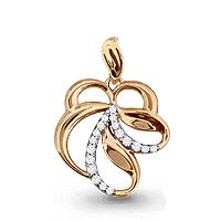 Золотая подвеска AQUAMARINE 21024А с фианитом 21024А фото