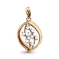 Золотая подвеска AQUAMARINE 21034А с фианитом 21034А фото