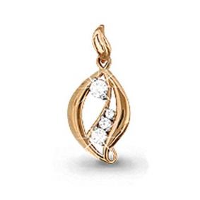 Золотая подвеска AQUAMARINE 21057 с фианитом 21057 фото