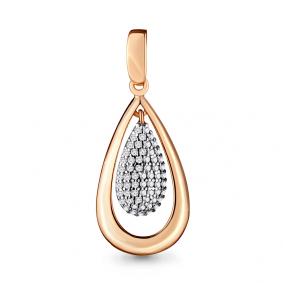 Золотая подвеска AQUAMARINE 21072А с фианитом 21072А фото