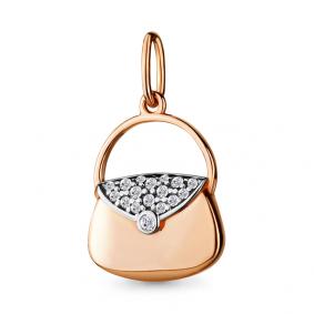 Золотая подвеска AQUAMARINE 21125А с фианитом 21125А фото