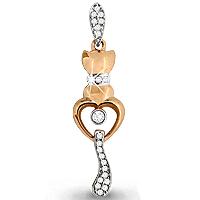 Золотая подвеска AQUAMARINE 21132А с фианитом 21132А фото