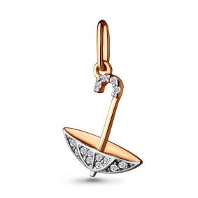 Золотая подвеска AQUAMARINE 21271А с фианитом 21271А фото