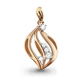 Золотая подвеска AQUAMARINE 21327А с фианитом 21327А фото