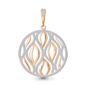 Золотая подвеска AQUAMARINE 21364А с фианитом 21364А фото