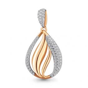 Золотая подвеска AQUAMARINE 21397А с фианитом 21397А фото