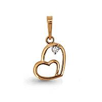 Золотая подвеска AQUAMARINE 21514А с фианитом 21514А фото