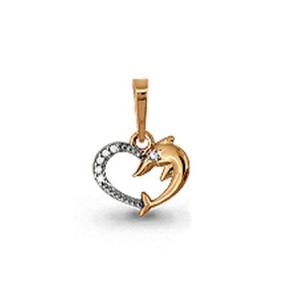 Золотая подвеска AQUAMARINE 21517А с фианитом 21517А фото