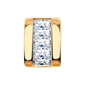 Золотая подвеска-шарм AQUAMARINE с фианитом 21630 21630 фото
