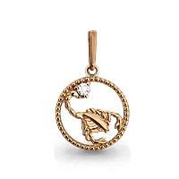 Золотая подвеска знак зодиака Скорпион AQUAMARINE с фианитом 21641А 21641А фото