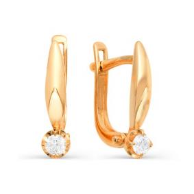 Золотые серьги АЛЬКОР 21706-100 с бриллиантом 21706-100 фото