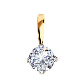 Золотая подвеска AQUAMARINE 21740 с Swarovski 21740 фото