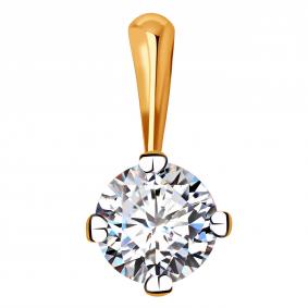 Золотая подвеска AQUAMARINE 217401 с фианитом 217401 фото