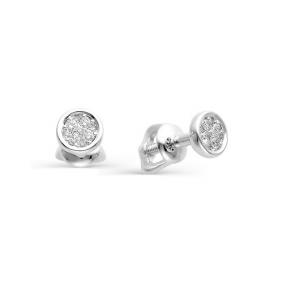 Серьги из белого золота АЛЬКОР 21758-200 с бриллиантом 21758-200 фото