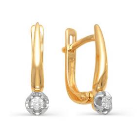 Золотые серьги АЛЬКОР 21798-100 с бриллиантом 21798-100 фото